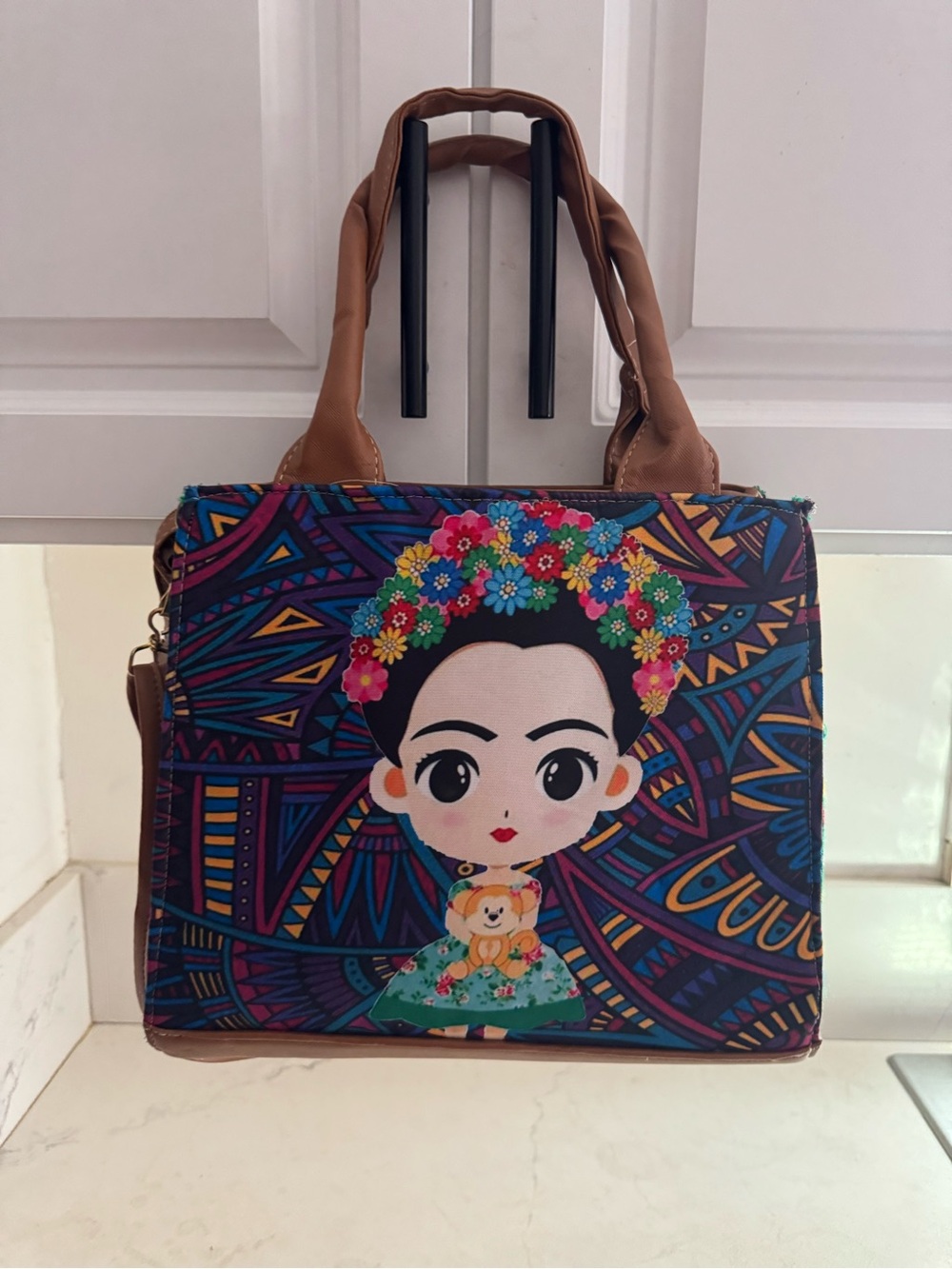NWOT-  Artesanal Frida-Inspired Colorful Canvas cross body & Tote Bag